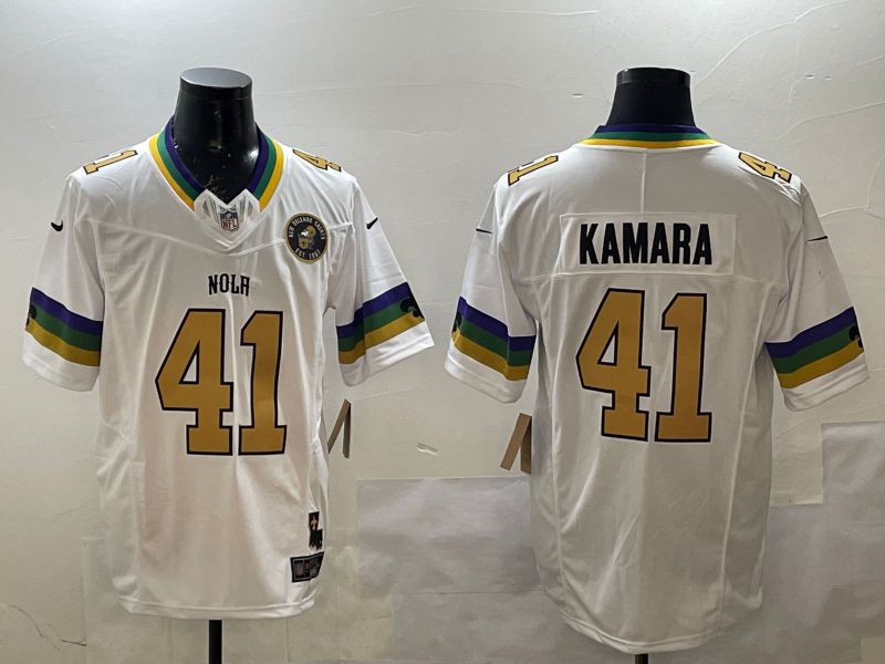 Men New Orleans Saints #41 Kamara White three generations 2025 Nike Limited NFL Jersey style 2